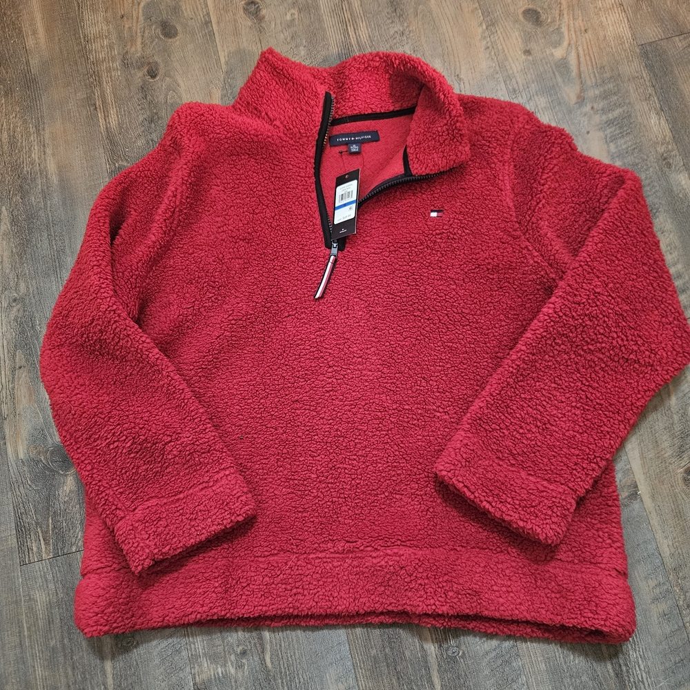 Tommy Hilfiger Women's Red Sherpa Sweater